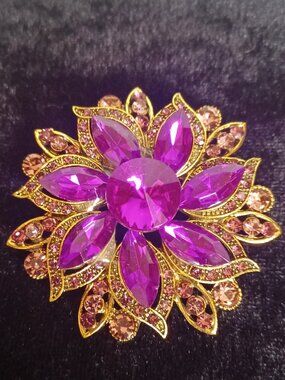 Lovely Purple/Gold Brooch